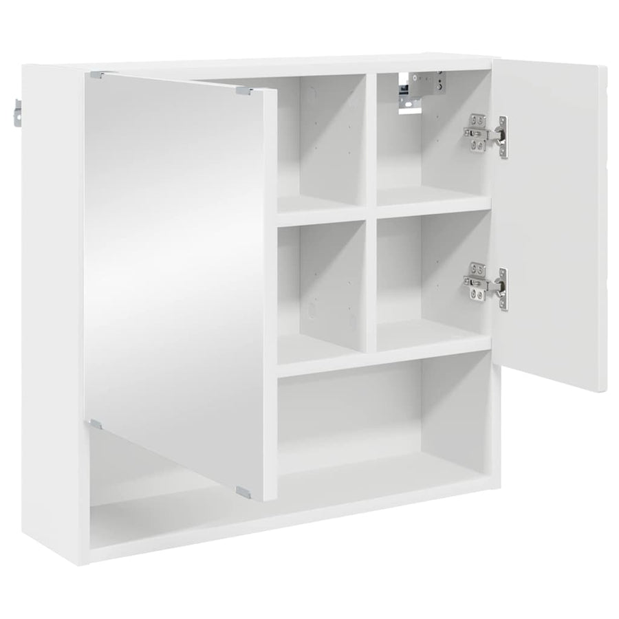 Spiegelkast Wandgemonteerd Wit 59 x 17 x 55 cm Bewerkt hout