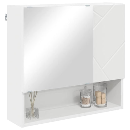 Spiegelkast Wandgemonteerd Wit 59 x 17 x 55 cm Bewerkt hout