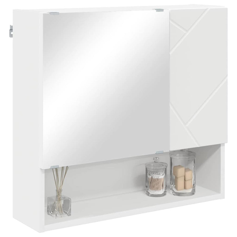 Spiegelkast Wandgemonteerd Wit 59 x 17 x 55 cm Bewerkt hout