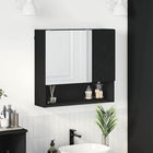 Mirror Cabinet Wall-mounted Black 59 x 17 x 55 cm Engineered Wood
