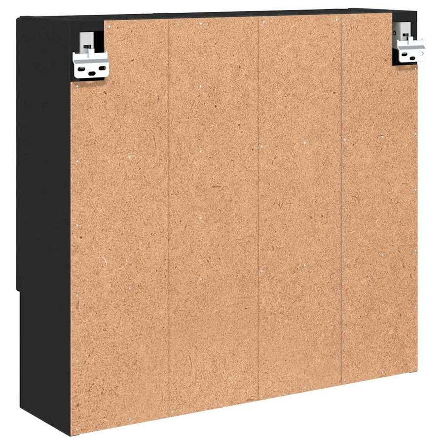 Spiegelkast Wandgemonteerd Zwart 59 x 17 x 55 cm Bewerkt hout