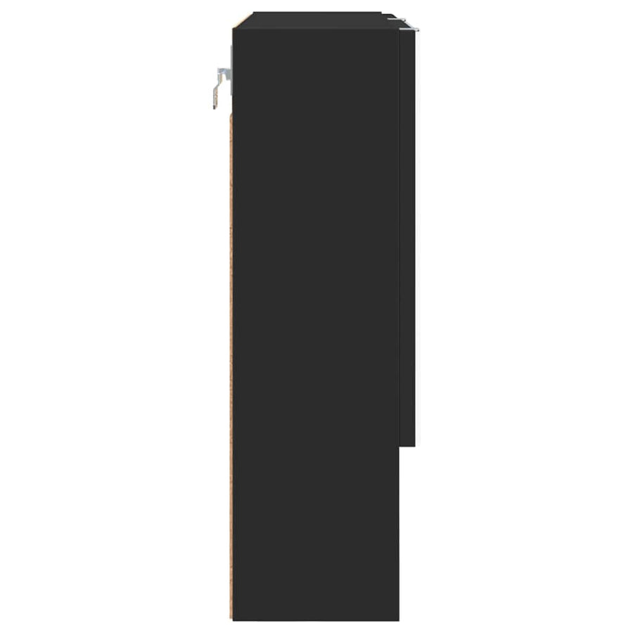 Spiegelkast Wandgemonteerd Zwart 59 x 17 x 55 cm Bewerkt hout