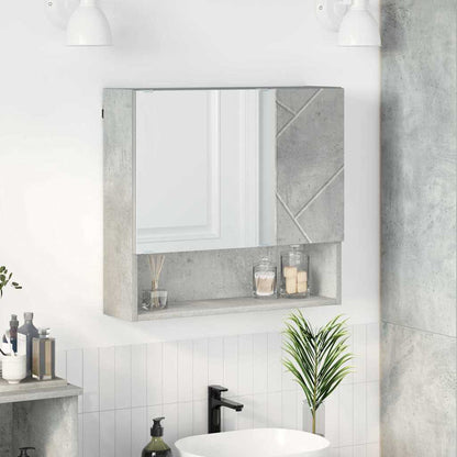 Spiegelkast met opslag Beton Grijs 59 x 17 x 55 cm Bewerkt hout
