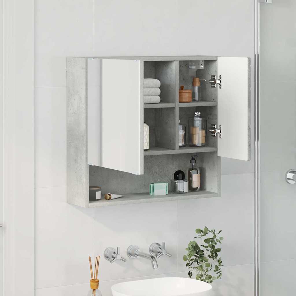 Spiegelkast met opslag Beton Grijs 59 x 17 x 55 cm Bewerkt hout