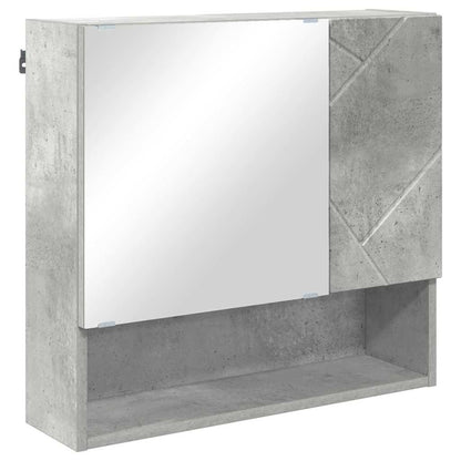 Spiegelkast met opslag Beton Grijs 59 x 17 x 55 cm Bewerkt hout