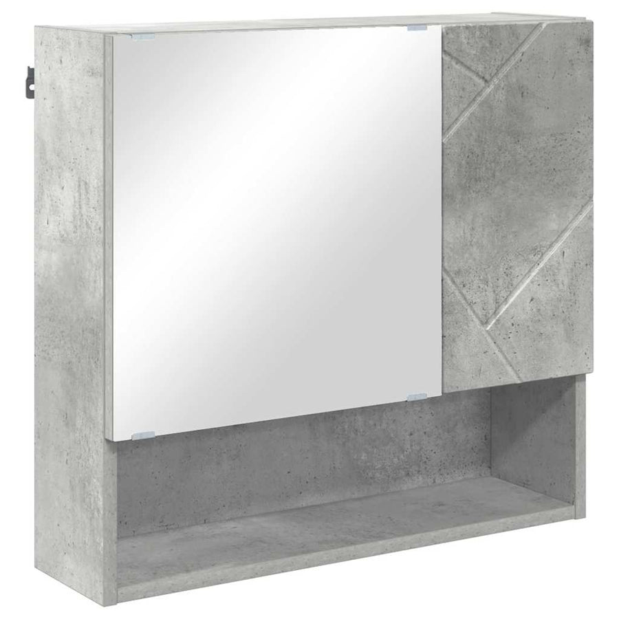 Spiegelkast met opslag Beton Grijs 59 x 17 x 55 cm Bewerkt hout