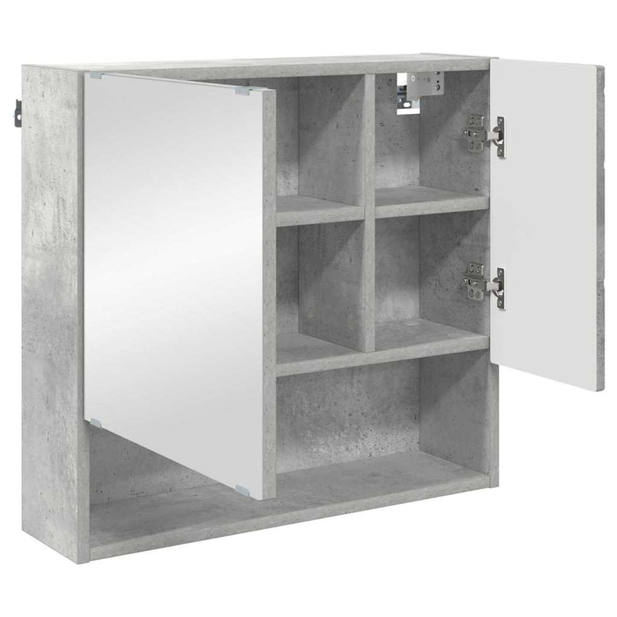 Spiegelkast met opslag Beton Grijs 59 x 17 x 55 cm Bewerkt hout
