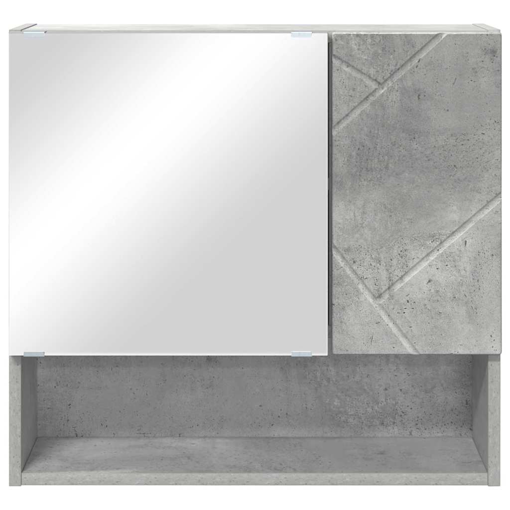 Spiegelkast met opslag Beton Grijs 59 x 17 x 55 cm Bewerkt hout