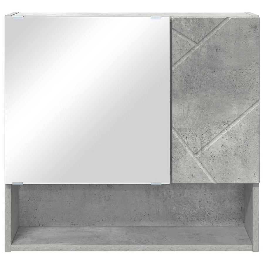 Spiegelkast met opslag Beton Grijs 59 x 17 x 55 cm Bewerkt hout