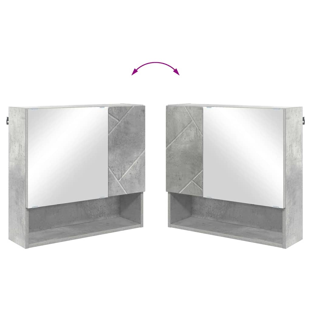 Spiegelkast met opslag Beton Grijs 59 x 17 x 55 cm Bewerkt hout