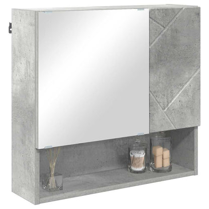 Spiegelkast met opslag Beton Grijs 59 x 17 x 55 cm Bewerkt hout