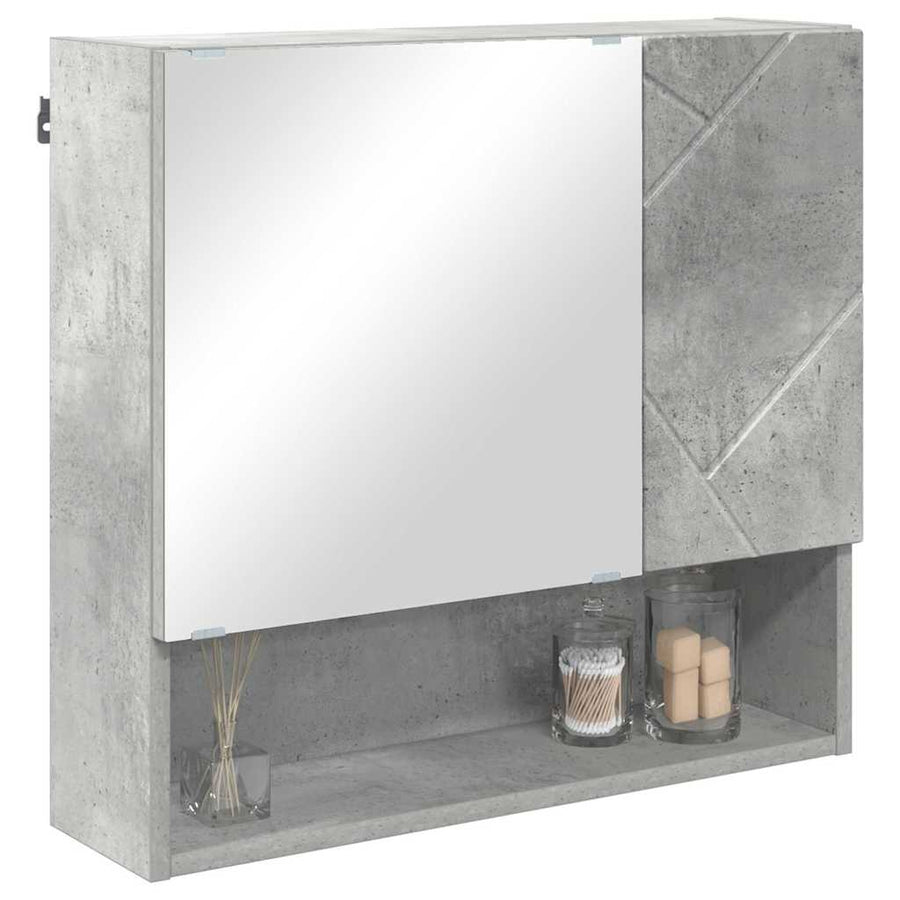 Spiegelkast met opslag Beton Grijs 59 x 17 x 55 cm Bewerkt hout