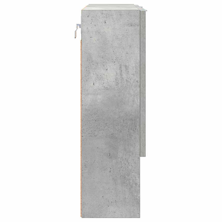Spiegelkast met opslag Beton Grijs 59 x 17 x 55 cm Bewerkt hout