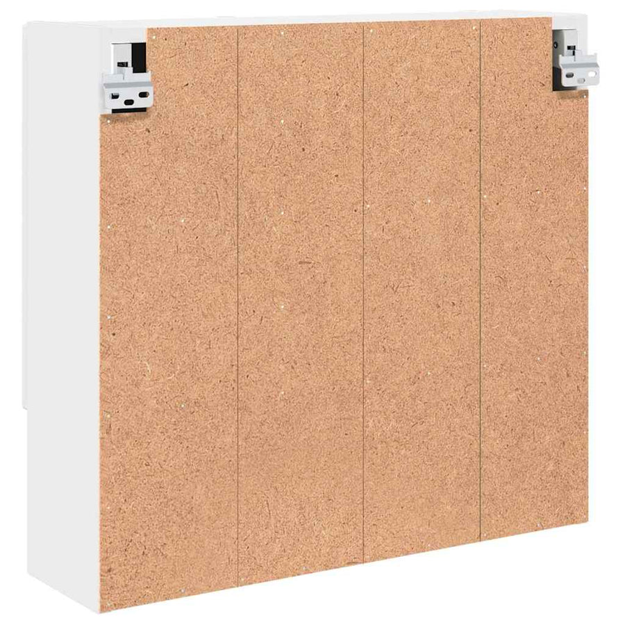 Spiegelkast Hoogglans wit 59 x 17 x 55 cm Bewerkt hout
