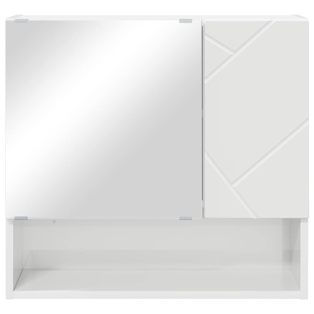 Spiegelkast Hoogglans wit 59 x 17 x 55 cm Bewerkt hout