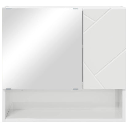 Spiegelkast Hoogglans wit 59 x 17 x 55 cm Bewerkt hout
