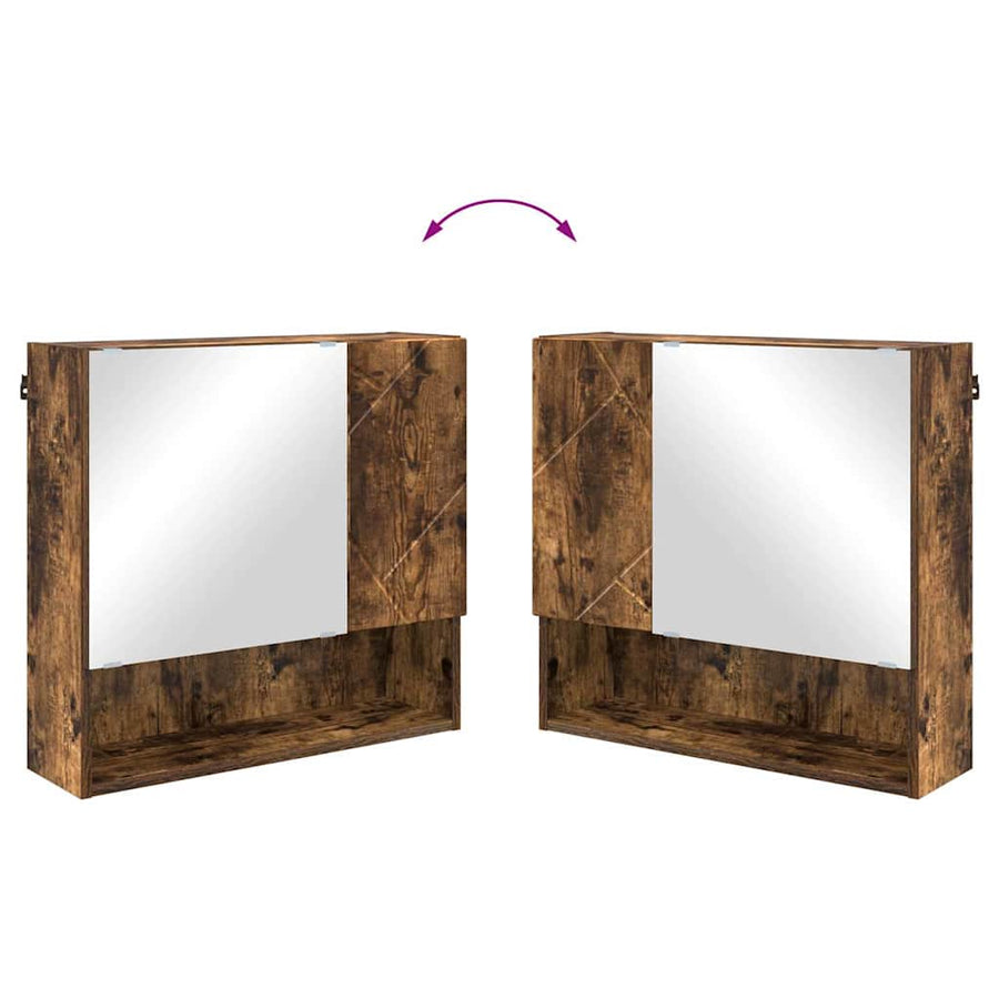 Spiegelkast Gerookt eiken 59 x 17 x 55 cm Bewerkt hout