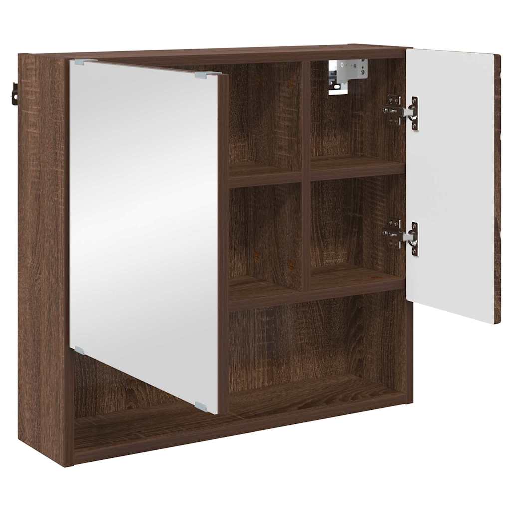 Spiegelkast met opslag Bruin Eiken 59 x 17 x 55 cm Bewerkt hout
