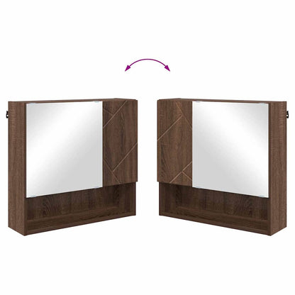 Spiegelkast met opslag Bruin Eiken 59 x 17 x 55 cm Bewerkt hout