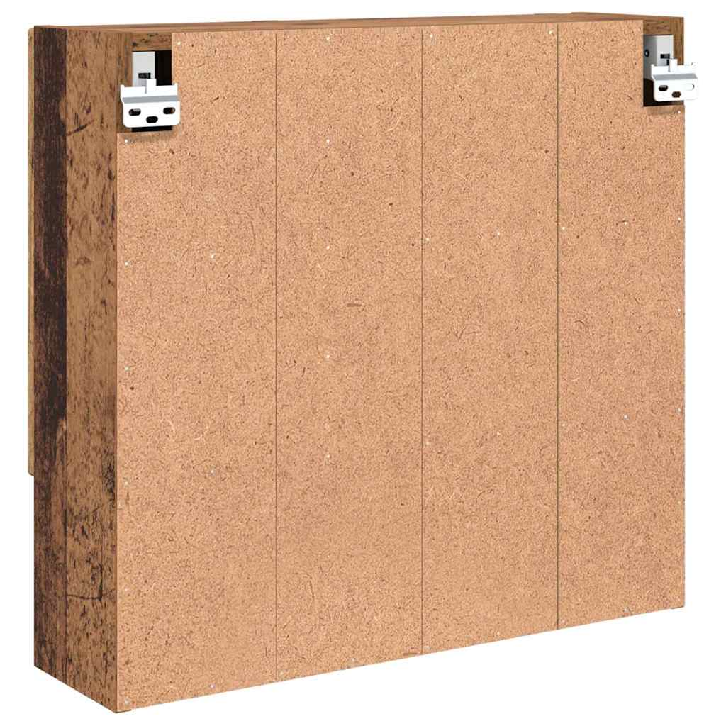 Spiegelkast Wandgemonteerd Oudhout 59 x 17 x 55 cm Bewerkt hout
