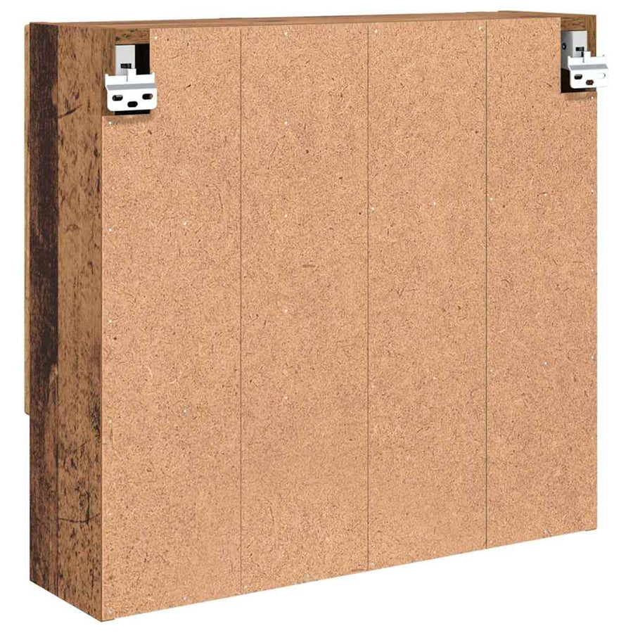 Spiegelkast Wandgemonteerd Oudhout 59 x 17 x 55 cm Bewerkt hout
