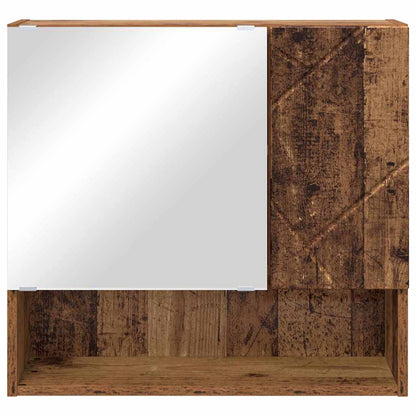Spiegelkast Wandgemonteerd Oudhout 59 x 17 x 55 cm Bewerkt hout