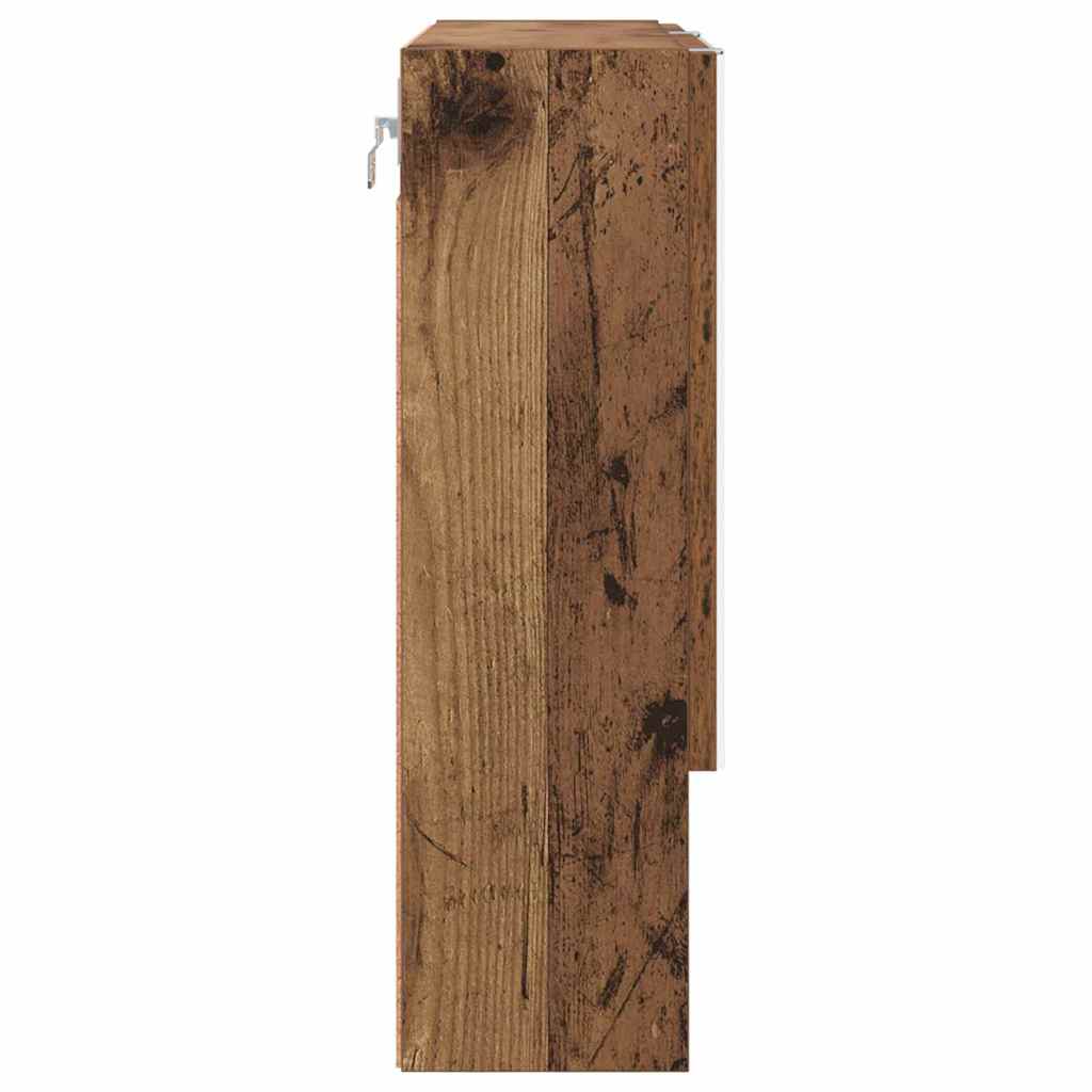 Spiegelkast Wandgemonteerd Oudhout 59 x 17 x 55 cm Bewerkt hout