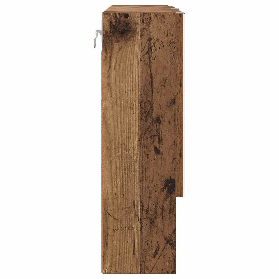 Spiegelkast Wandgemonteerd Oudhout 59 x 17 x 55 cm Bewerkt hout