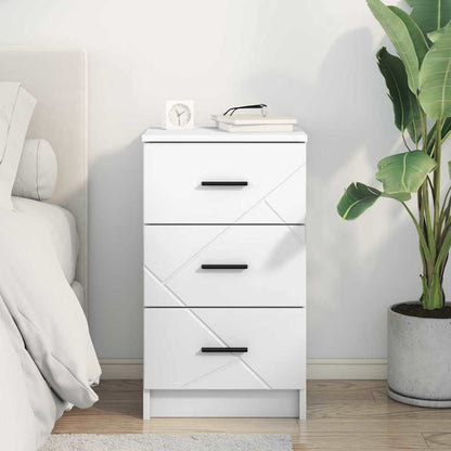 Nachtkastje met lade Wit 38 x 38 x 66 cm Bewerkt hout