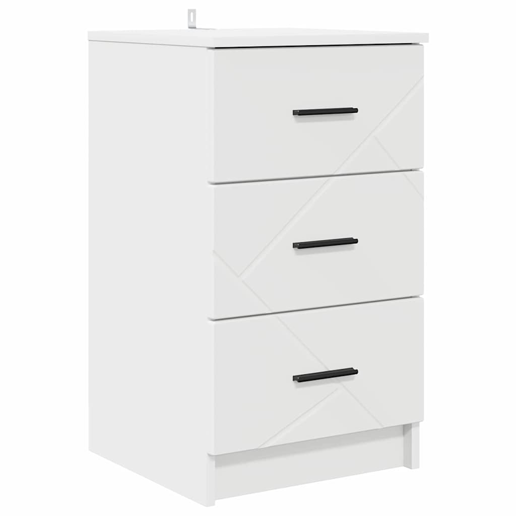 Nachtkastje met lade Wit 38 x 38 x 66 cm Bewerkt hout