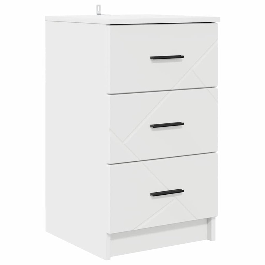 Nachtkastje met lade Wit 38 x 38 x 66 cm Bewerkt hout