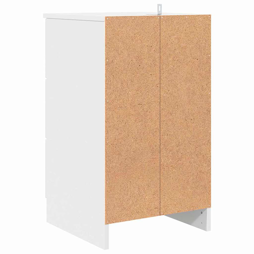 Nachtkastje met lade Wit 38 x 38 x 66 cm Bewerkt hout