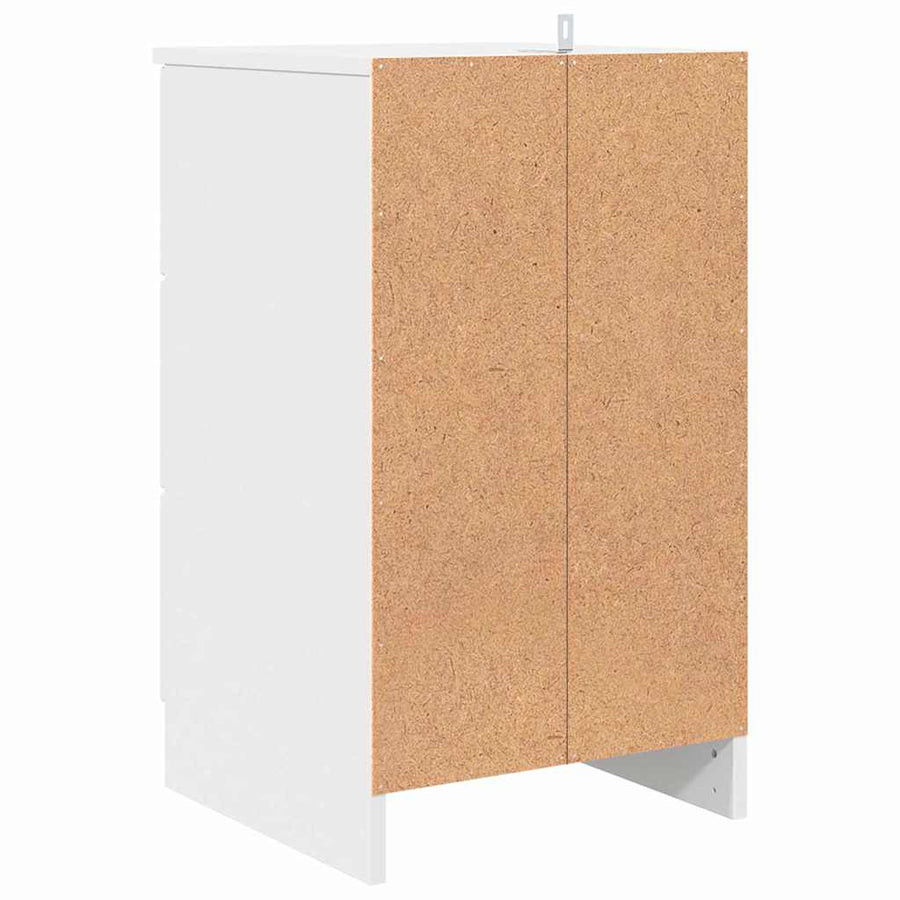 Nachtkastje met lade Wit 38 x 38 x 66 cm Bewerkt hout