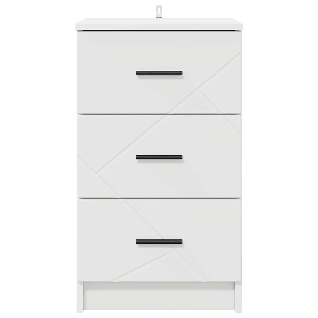 Nachtkastje met lade Wit 38 x 38 x 66 cm Bewerkt hout
