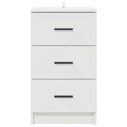 Nachtkastje met lade Wit 38 x 38 x 66 cm Bewerkt hout
