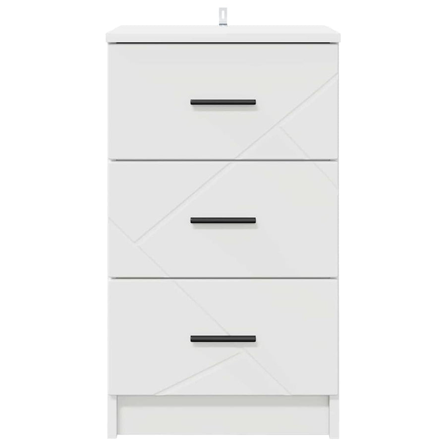 Nachtkastje met lade Wit 38 x 38 x 66 cm Bewerkt hout
