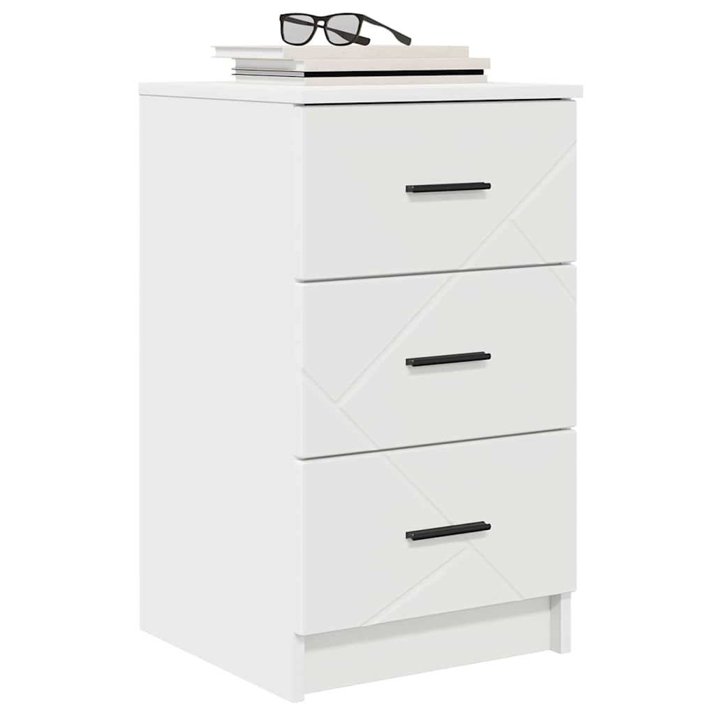 Nachtkastje met lade Wit 38 x 38 x 66 cm Bewerkt hout