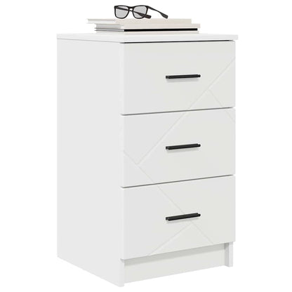Nachtkastje met lade Wit 38 x 38 x 66 cm Bewerkt hout