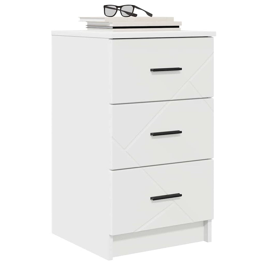 Nachtkastje met lade Wit 38 x 38 x 66 cm Bewerkt hout