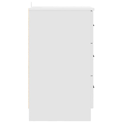 Nachtkastje met lade Wit 38 x 38 x 66 cm Bewerkt hout