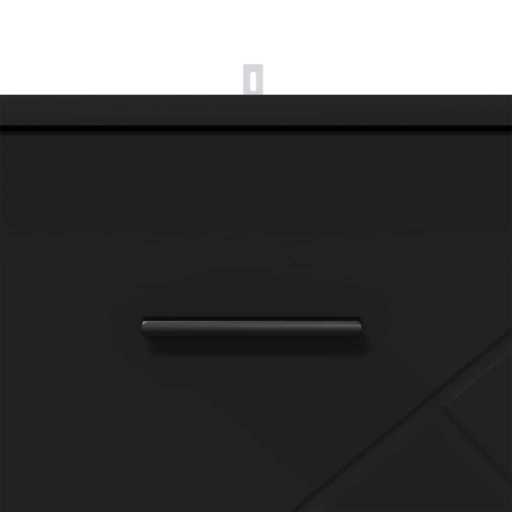 Nachtkastje met lade Zwart 38 x 38 x 66 cm Bewerkt hout