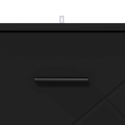 Nachtkastje met lade Zwart 38 x 38 x 66 cm Bewerkt hout