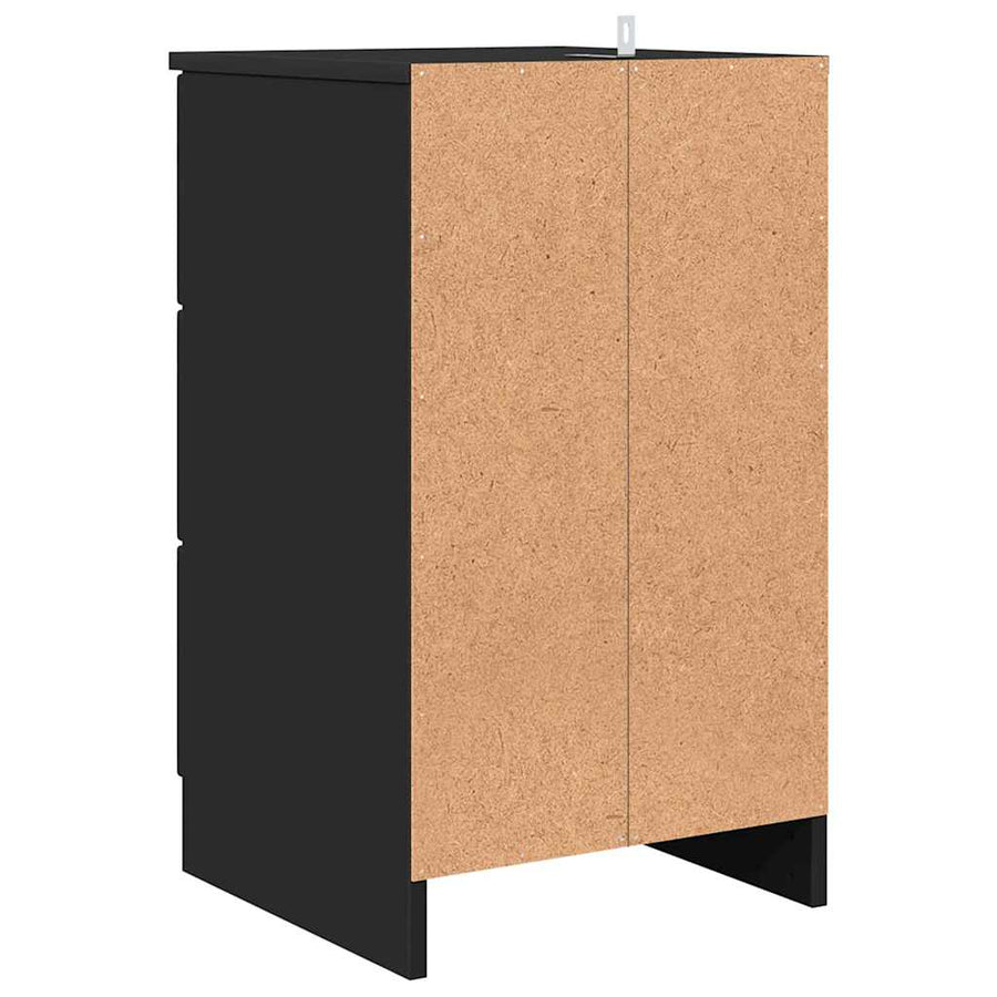 Nachtkastje met lade Zwart 38 x 38 x 66 cm Bewerkt hout