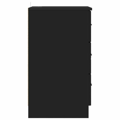 Nachtkastje met lade Zwart 38 x 38 x 66 cm Bewerkt hout