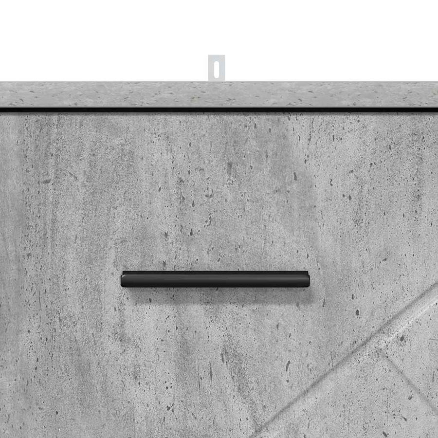 Nachtkastje met lade Betongrijs 38 x 38 x 66 cm Bewerkt hout