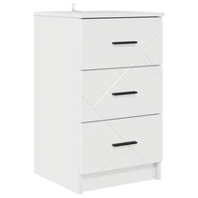 Nachtkastje met lade Hoogglans wit 38 x 38 x 66 cm Bewerkt hout