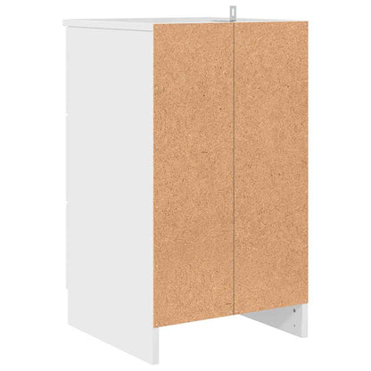 Nachtkastje met lade Hoogglans wit 38 x 38 x 66 cm Bewerkt hout