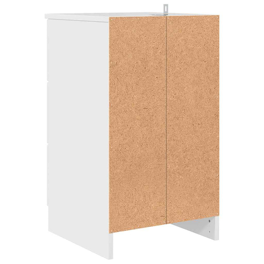 Nachtkastje met lade Hoogglans wit 38 x 38 x 66 cm Bewerkt hout