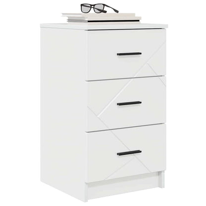 Nachtkastje met lade Hoogglans wit 38 x 38 x 66 cm Bewerkt hout
