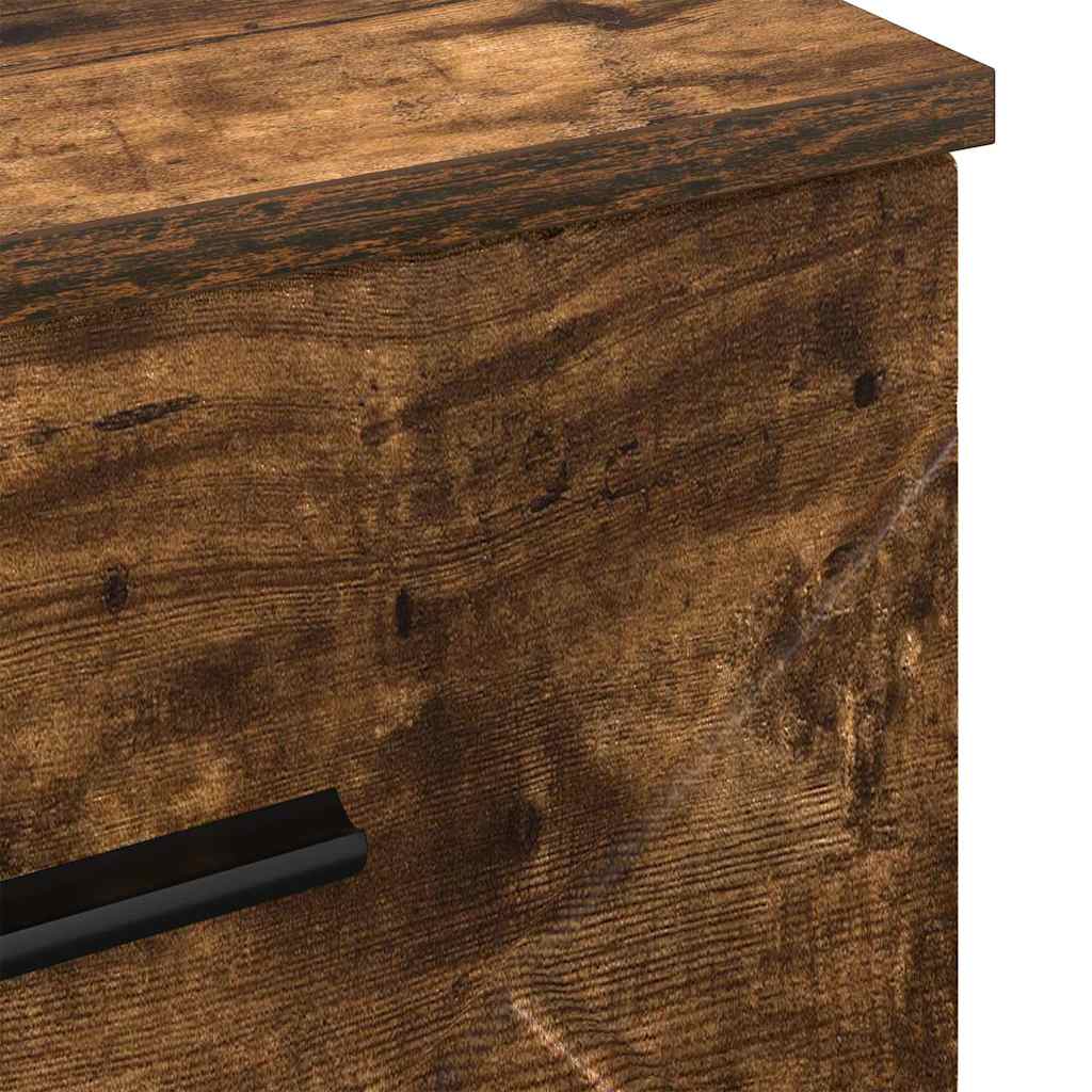 Nachtkastje met lade Gerookt eiken 38 x 38 x 66 cm Bewerkt hout